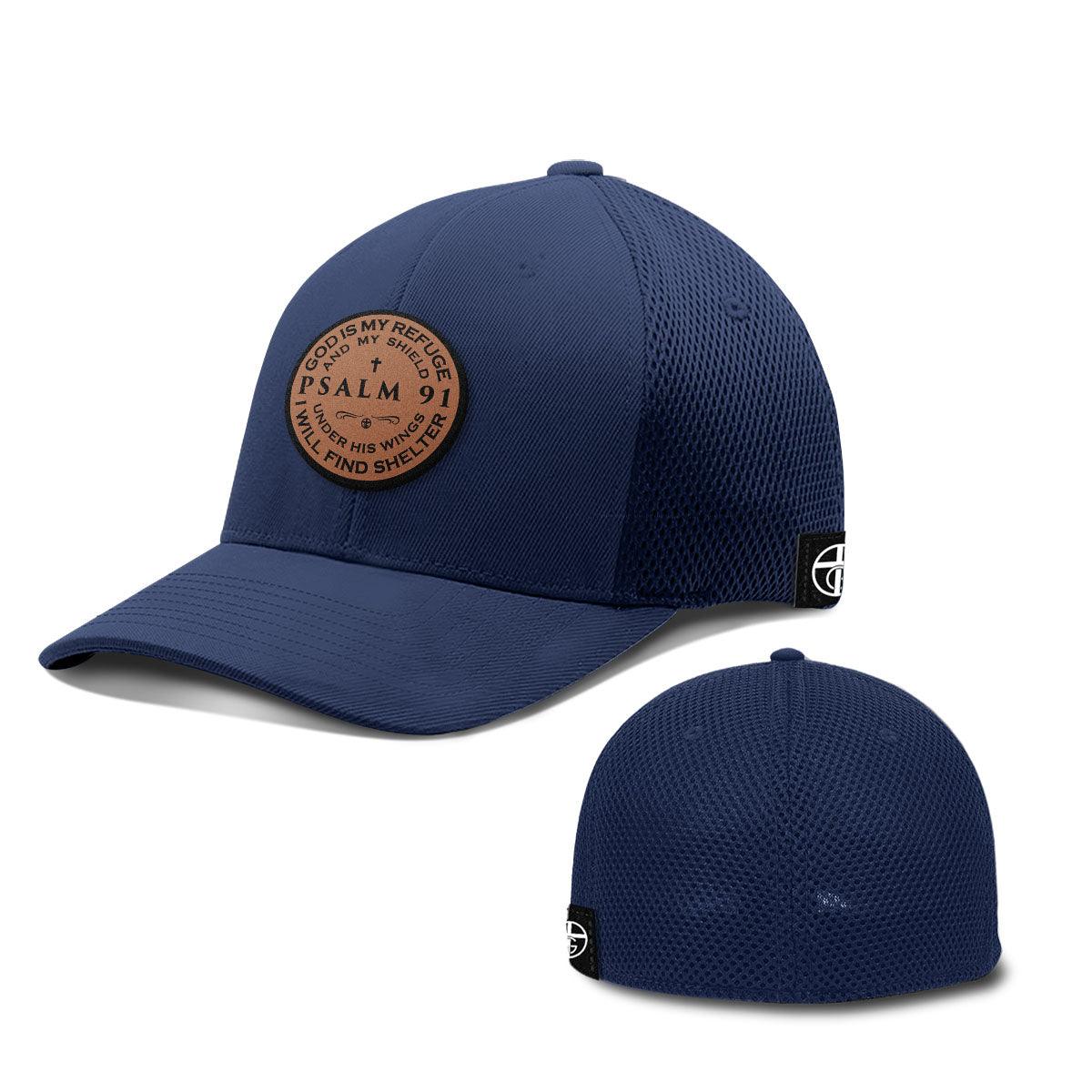 Psalm 91 Circle Leather Patch Hats - Our True God