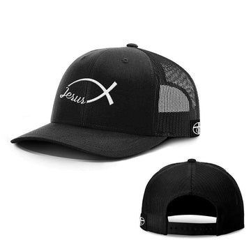 Jesus Fish Hats Flexfit / Charcoal / S/M