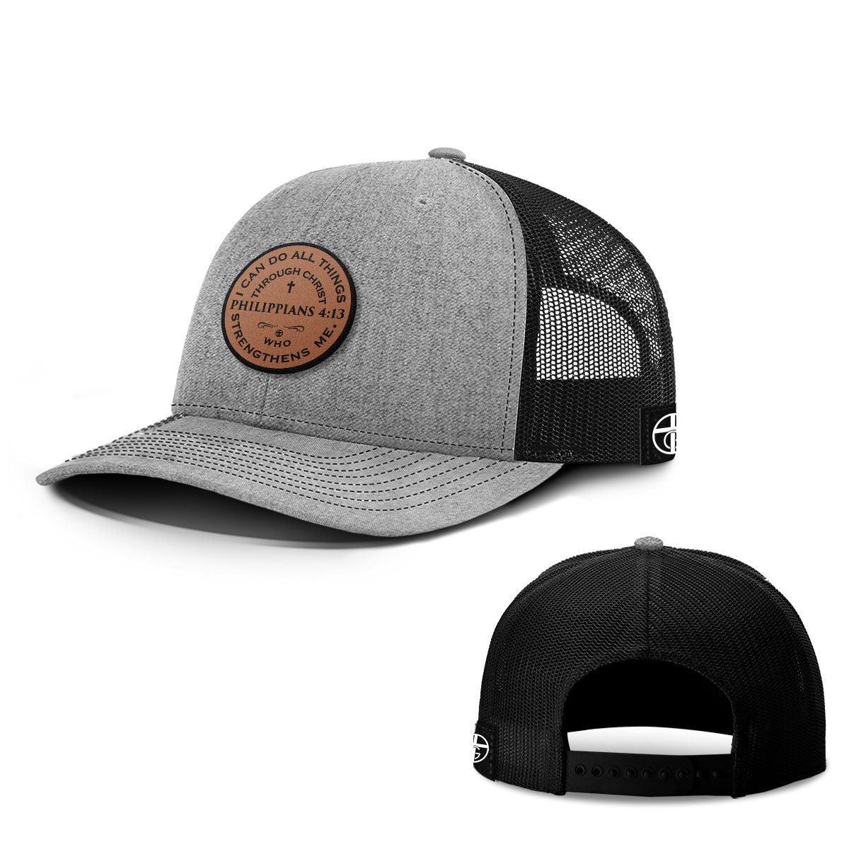 Philippians 4:13 Leather Patch Hats - Our True God