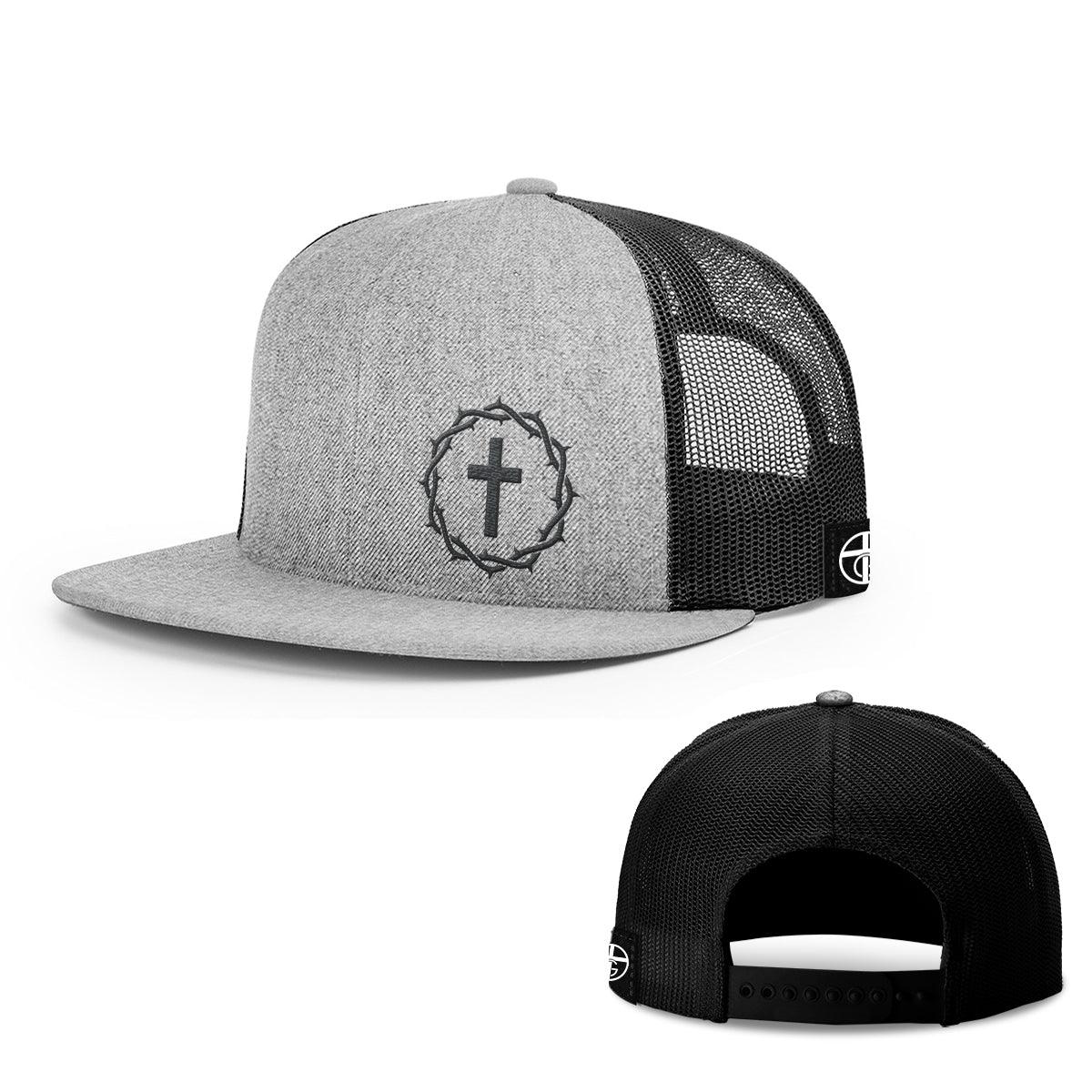 Crown of Thorns Cross Lower Left Hats - Our True God