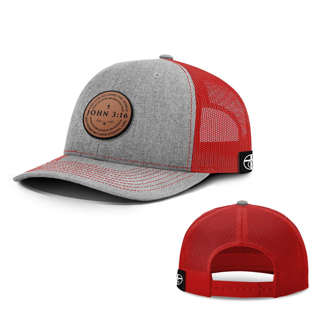 John 3:16 Circle Leather Patch Hats - Our True God