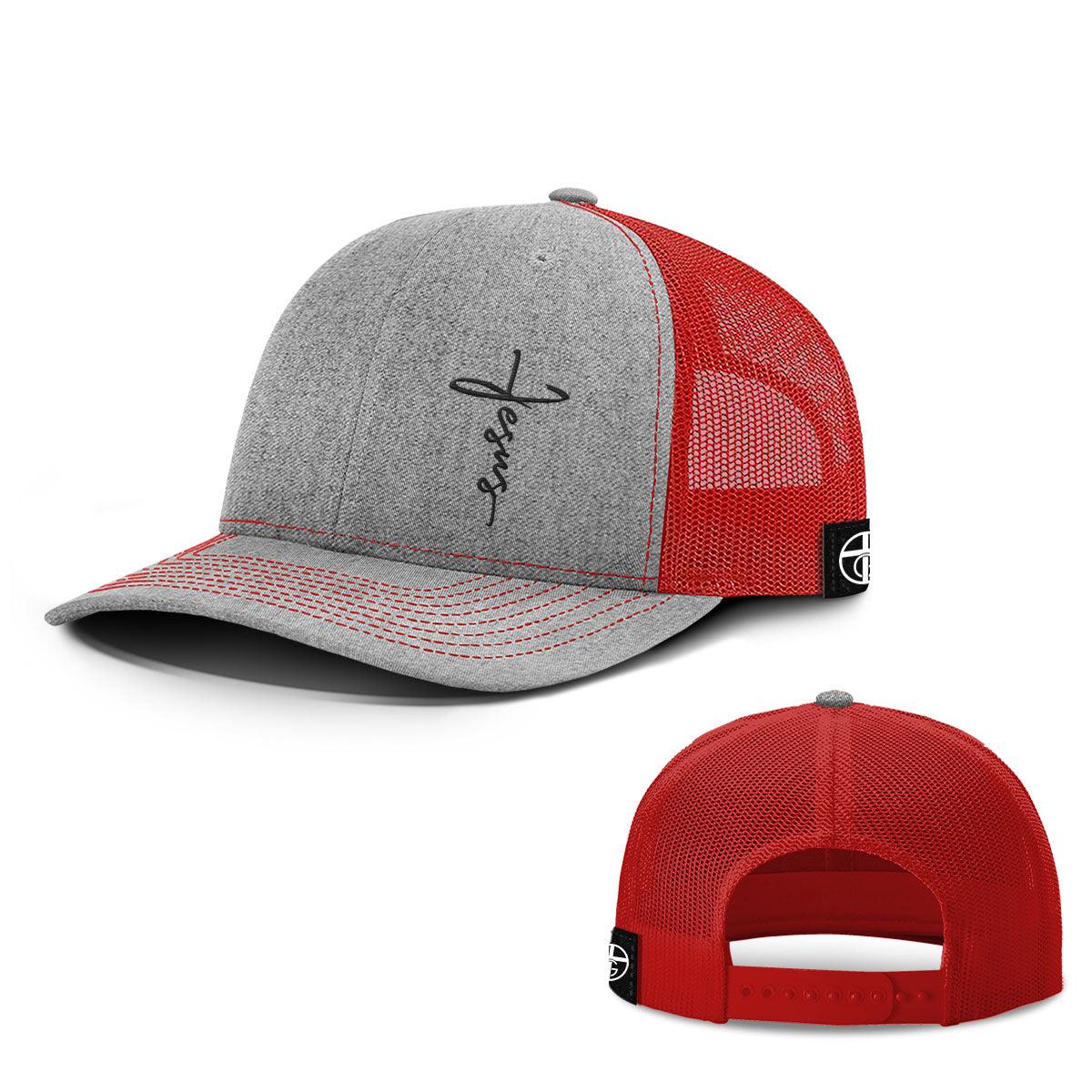 Jesus Cross Lower Left Hats - Our True God