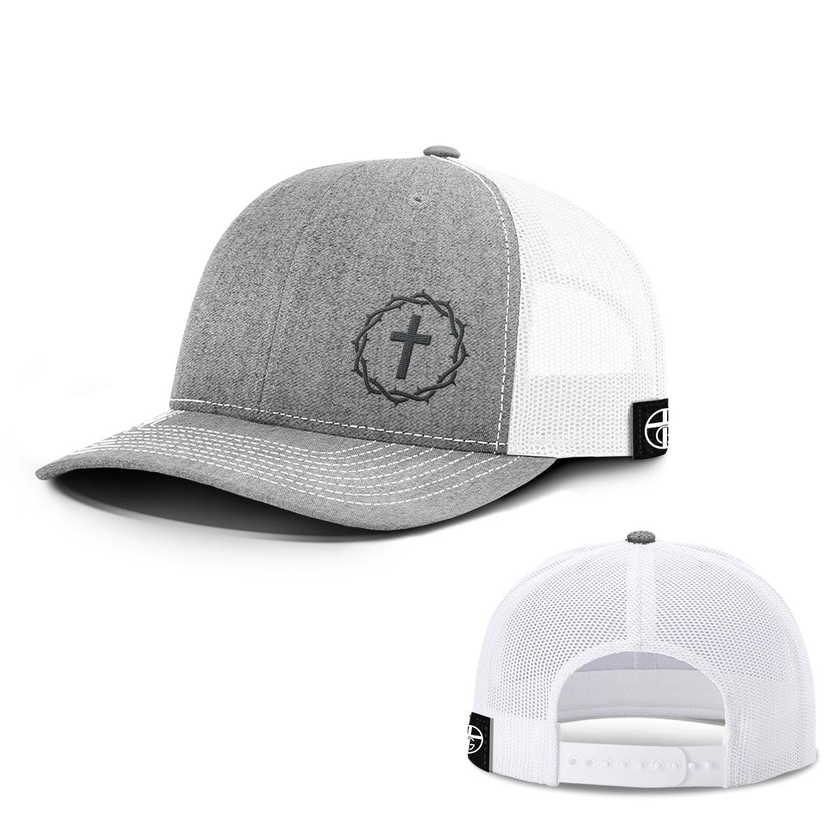 Crown of Thorns Cross Lower Left Hats - Our True God