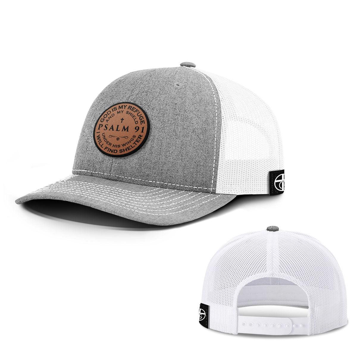 Psalm 91 Circle Leather Patch Hats - Our True God