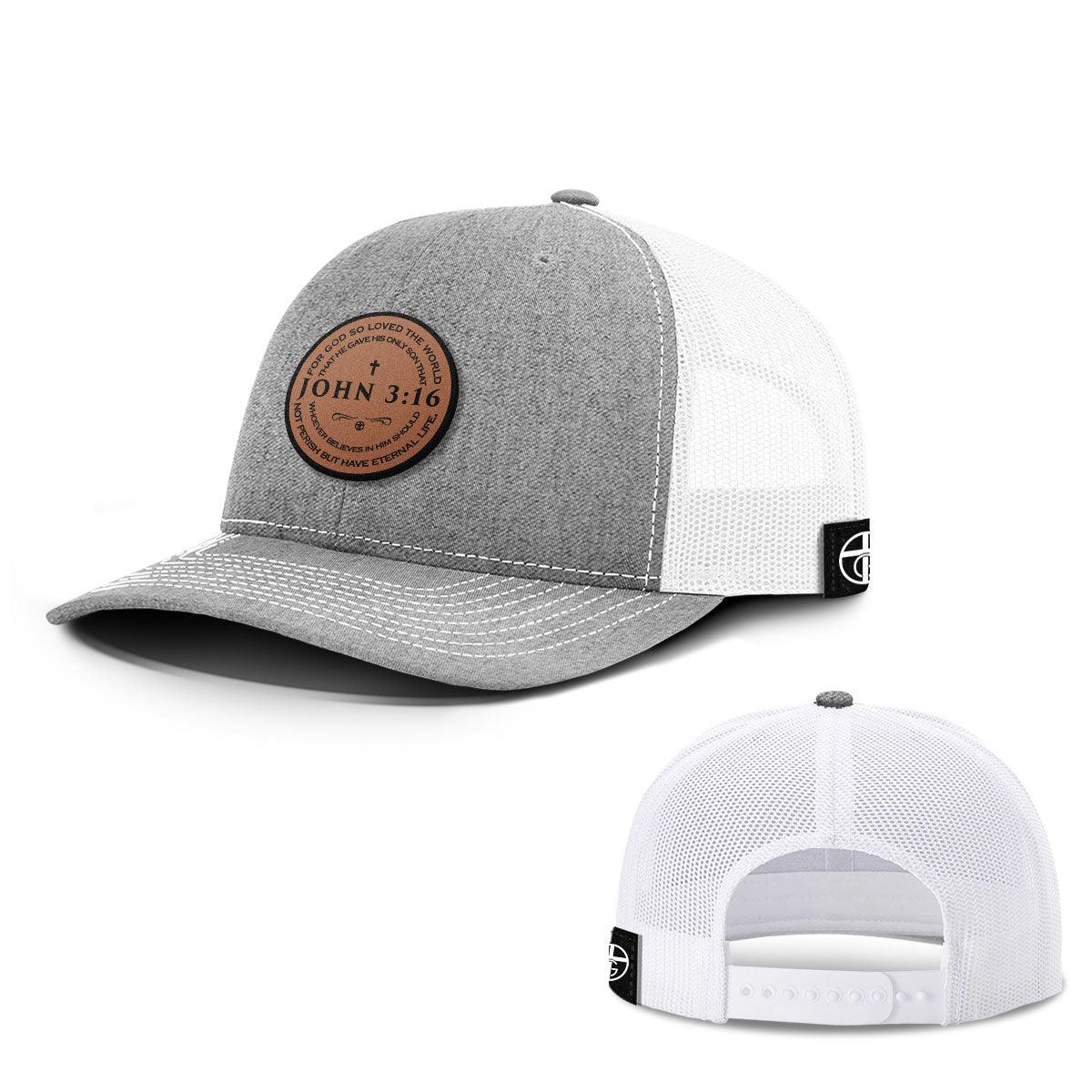 John 3:16 Circle Leather Patch Hats - Our True God