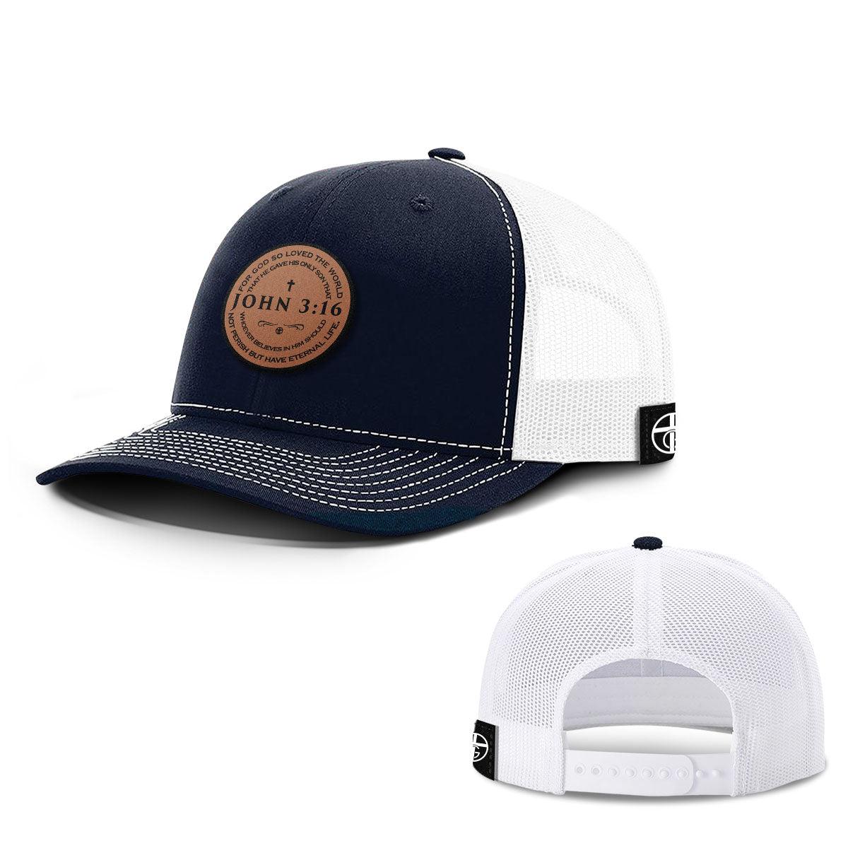 John 3:16 Circle Leather Patch Hats - Our True God