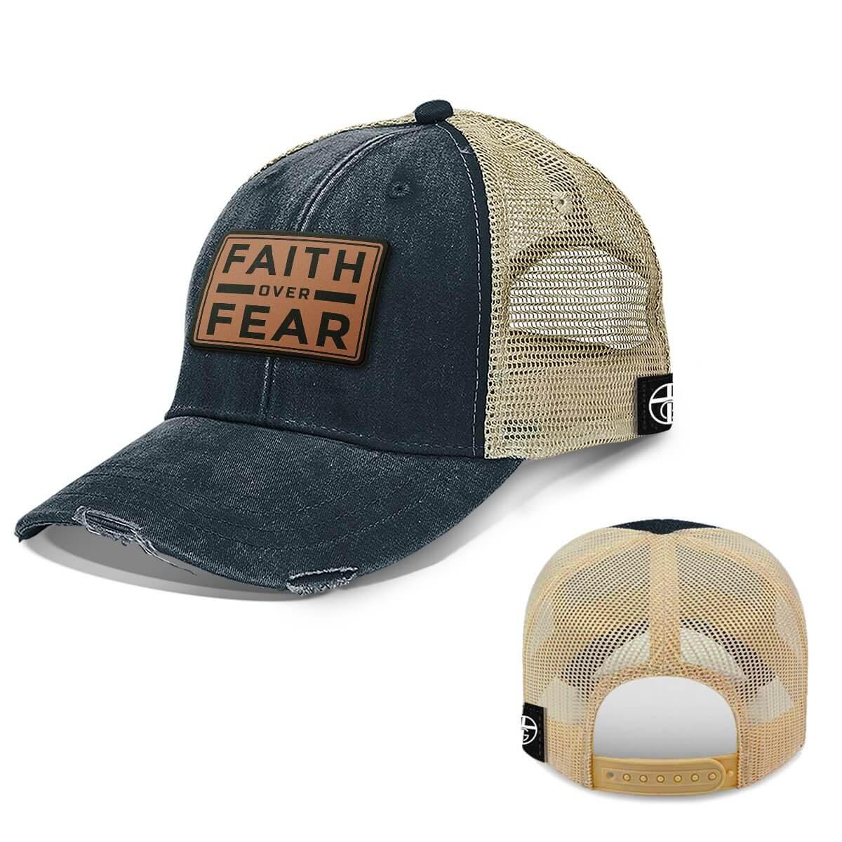 Faith Over Fear Trucker Leather Patch Hats - Our True God