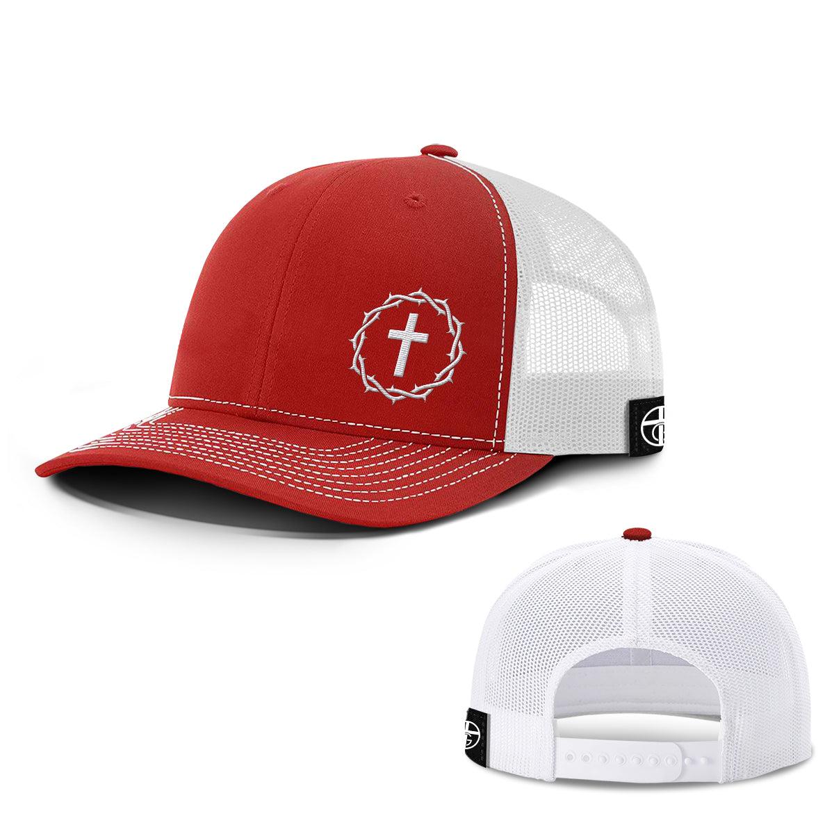 Crown of Thorns Cross Lower Left Hats - Our True God