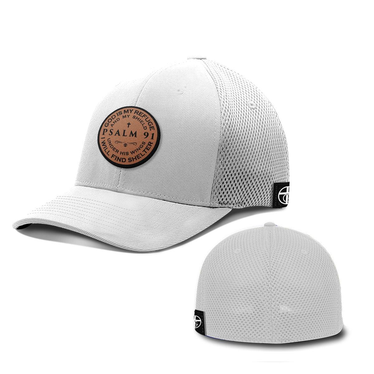 Psalm 91 Circle Leather Patch Hats - Our True God