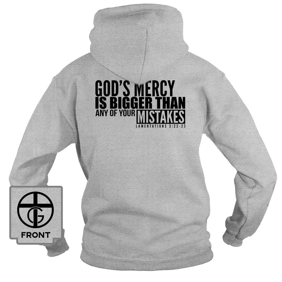 Our True God Apparel Hoodie / Grey / S God's Mercy Is Bigger (Back Print) Long Sleeve