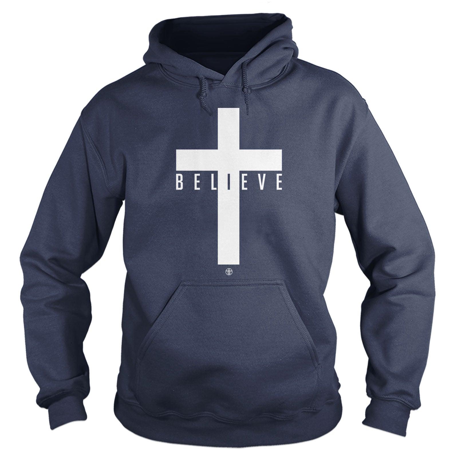 Our True God Apparel Hoodie / Navy / S Cross Believe