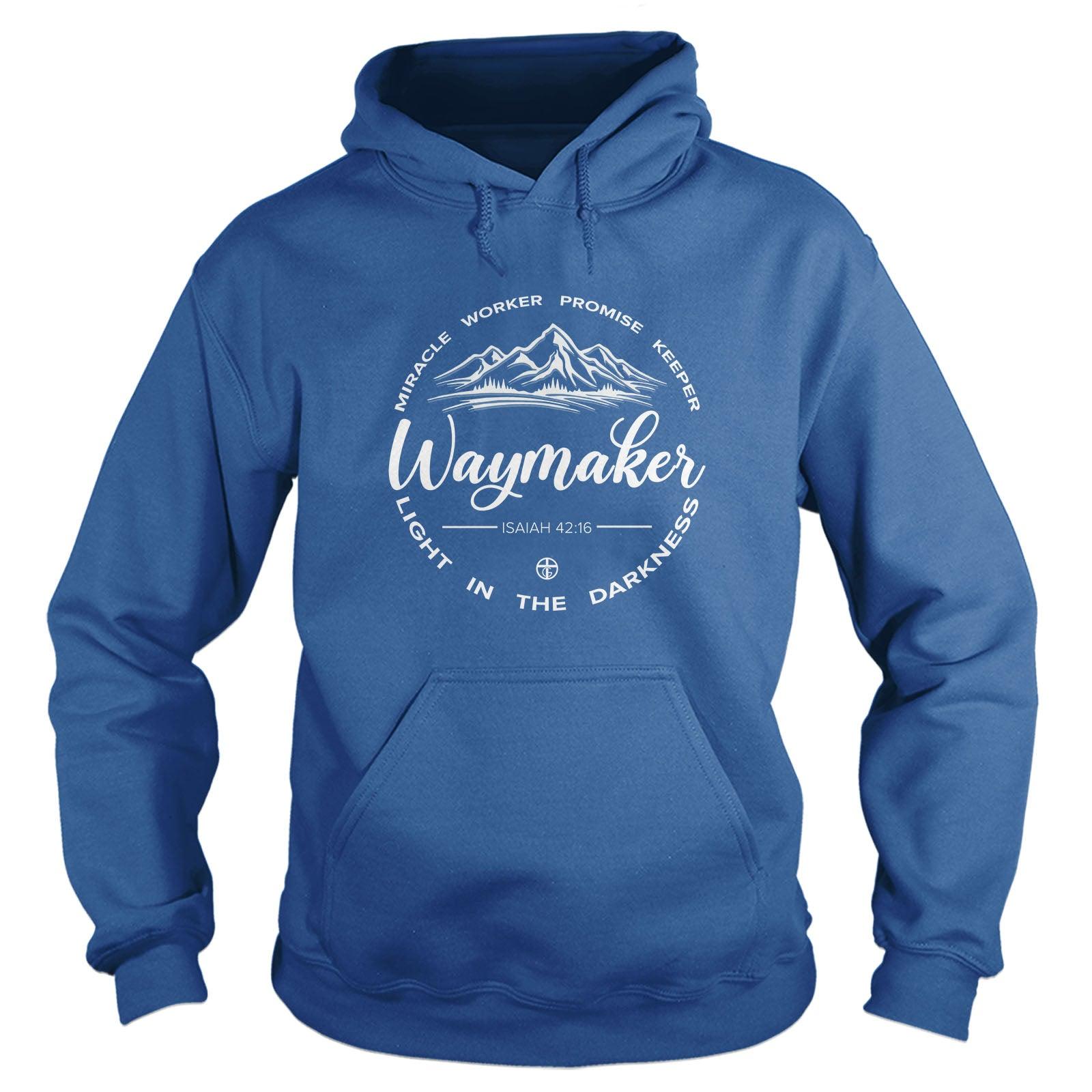 Our True God Apparel Hoodie / Royal Blue / S Waymaker, Isaiah 42:16