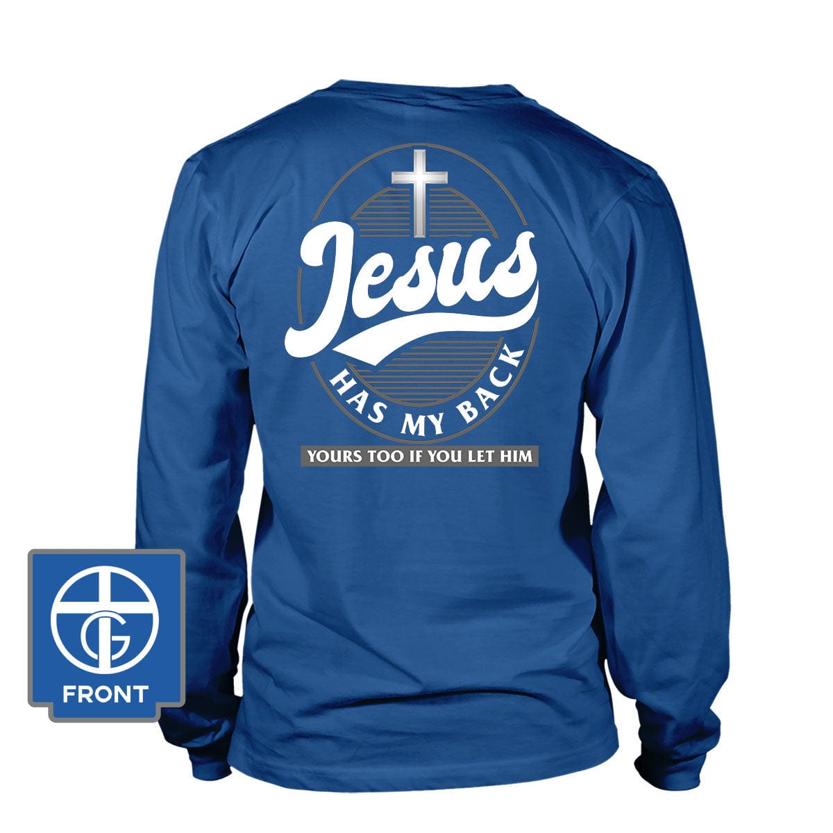 Our True God Apparel Long Sleeves / Royal Blue / S Jesus Has My Back (Back Print) Long Sleeves