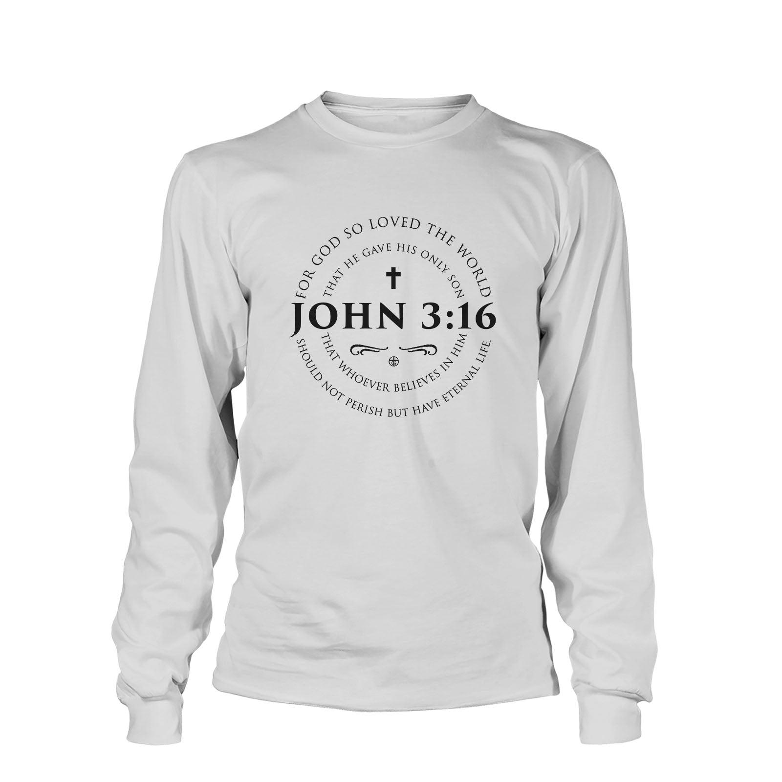 Our True God Apparel Long Sleeves / White / S John 3:16 Long Sleeves