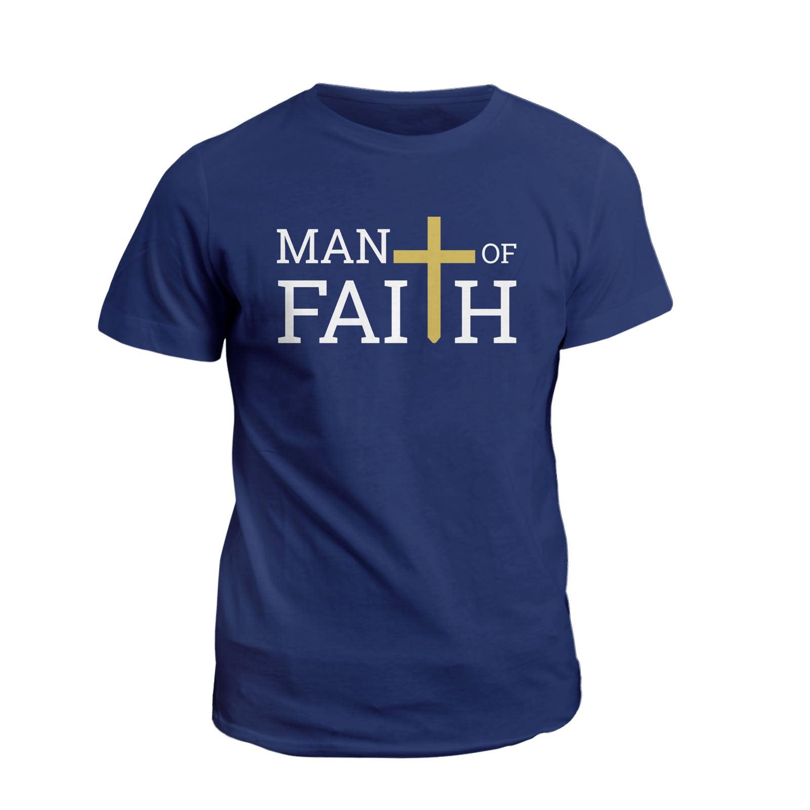 Our True God Apparel T-Shirt / Navy / S Man Of Faith