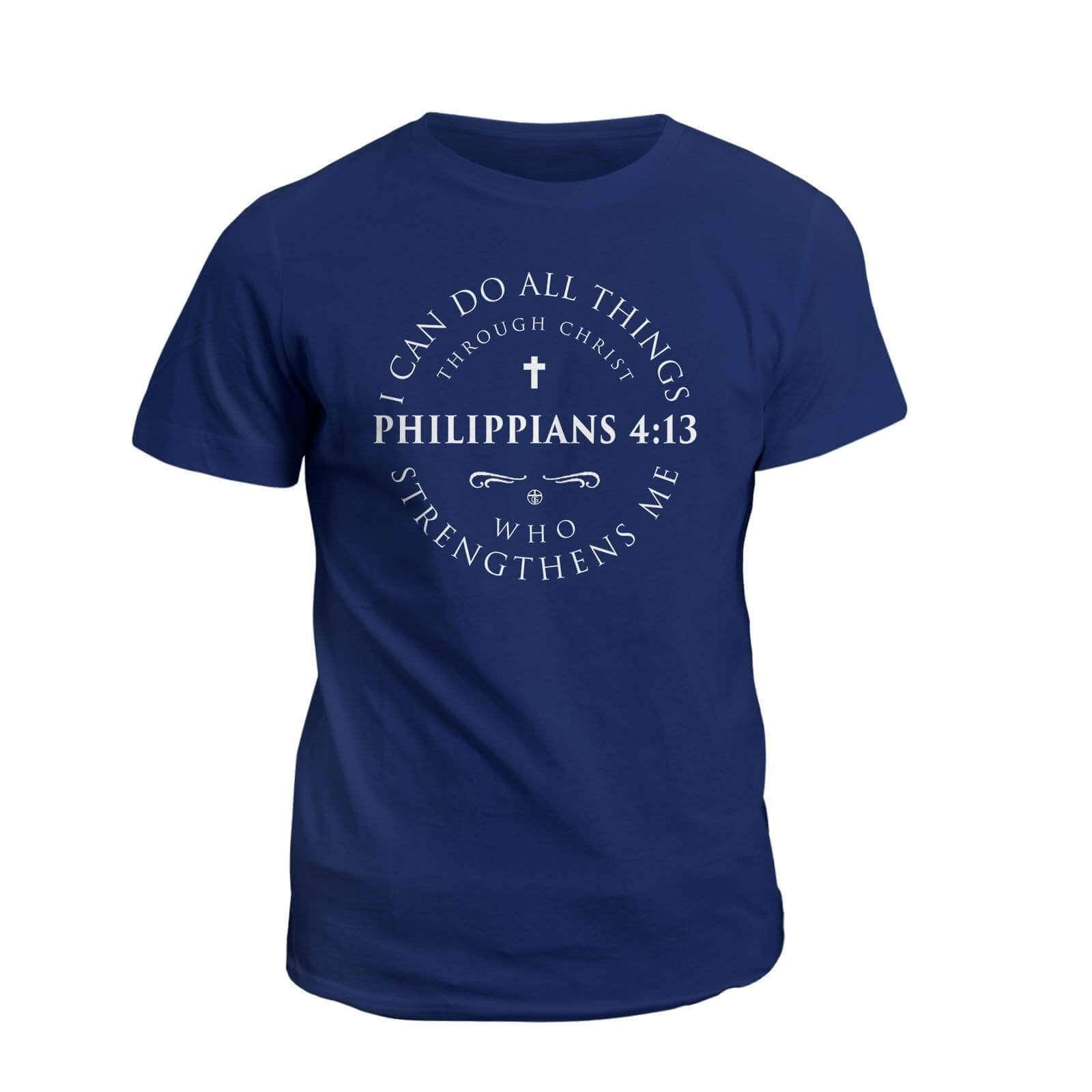 Our True God Apparel T-Shirt / Navy / S Philippians 4:13