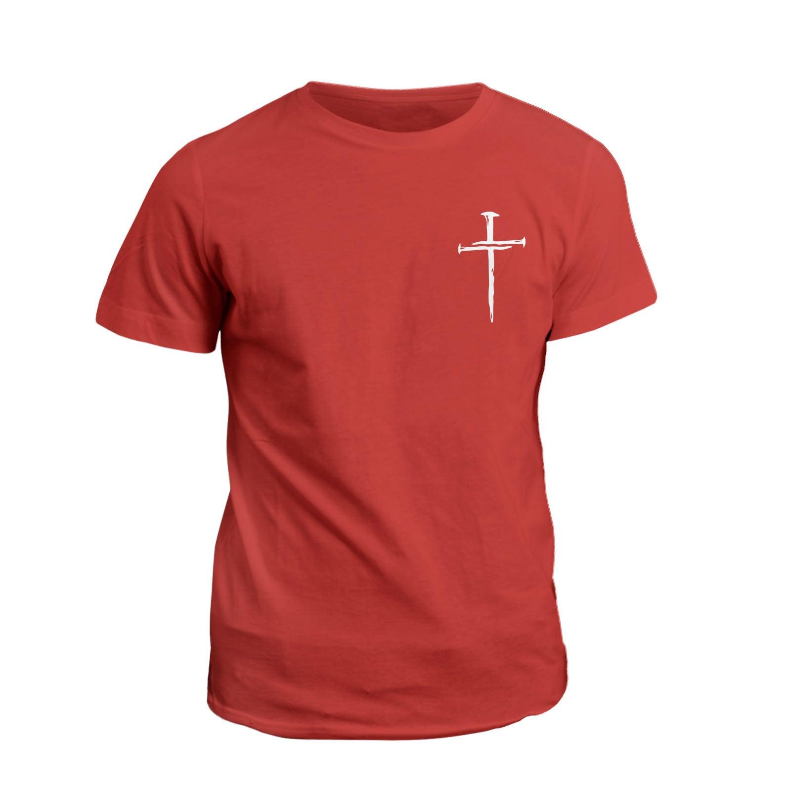 Our True God Apparel T-Shirt / Red / S Nail Cross Maroon Small Logo