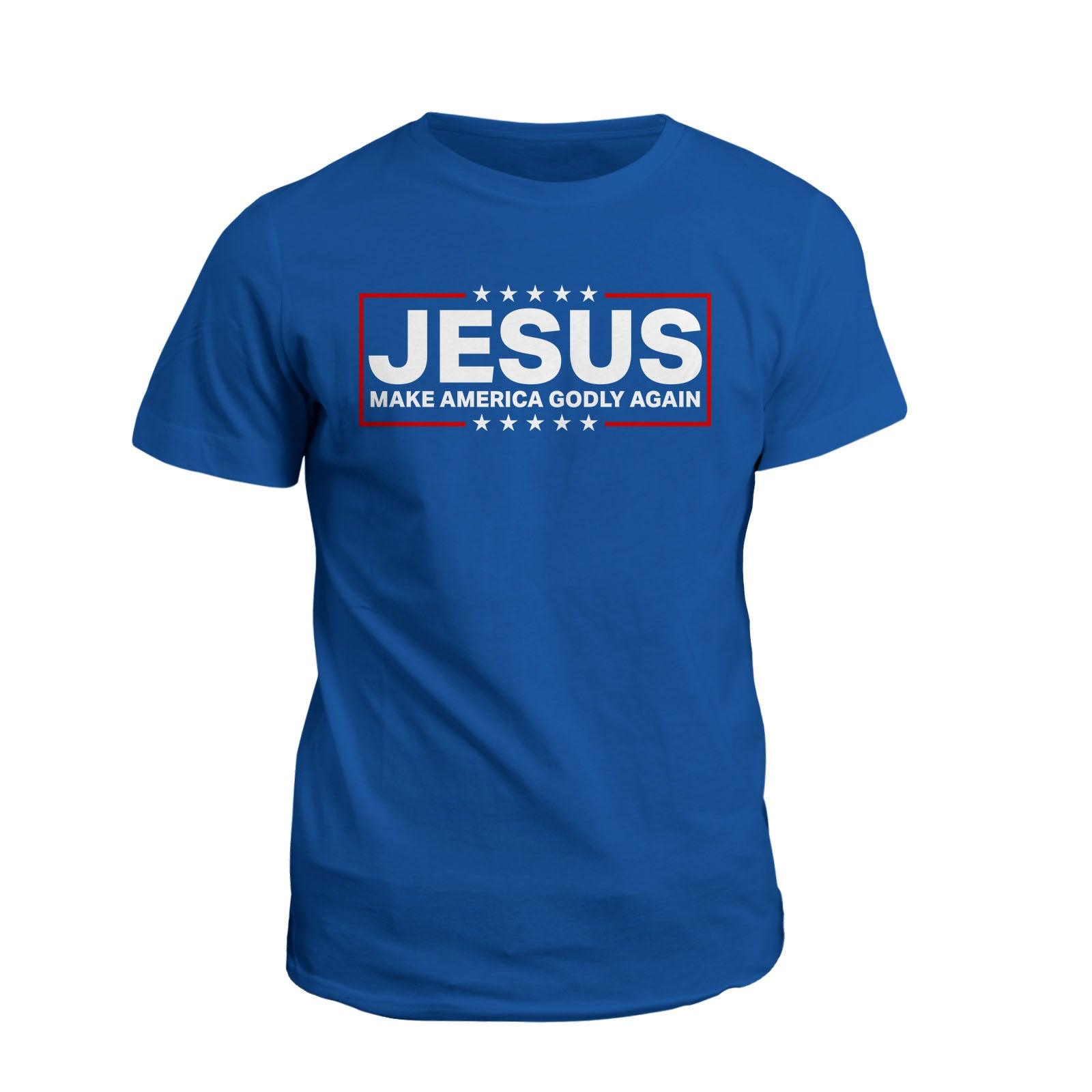 Our True God Apparel T-Shirt / Royal Blue / S Jesus Make America Godly Again