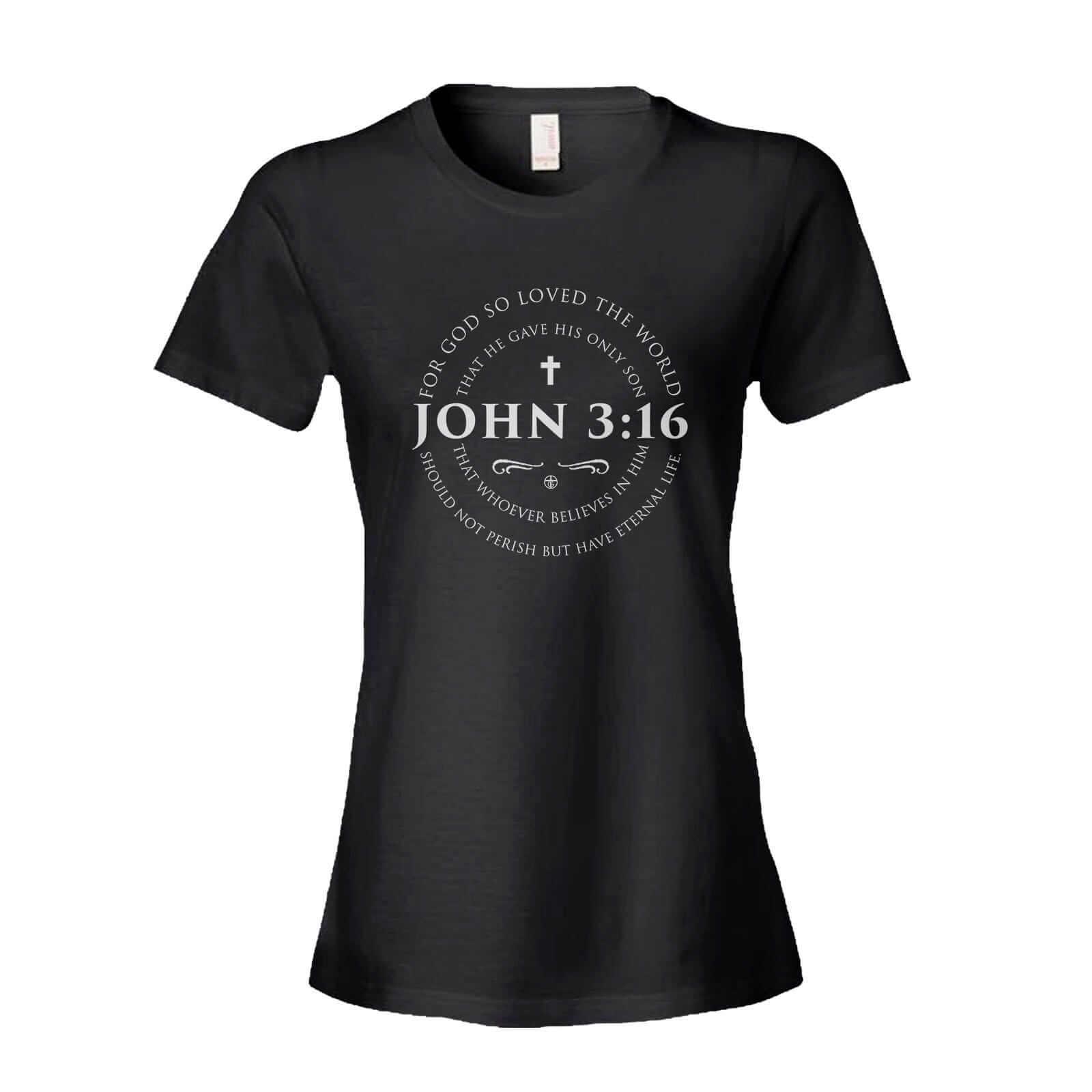 Our True God Apparel Women's Shirt / Black / S John 3:16