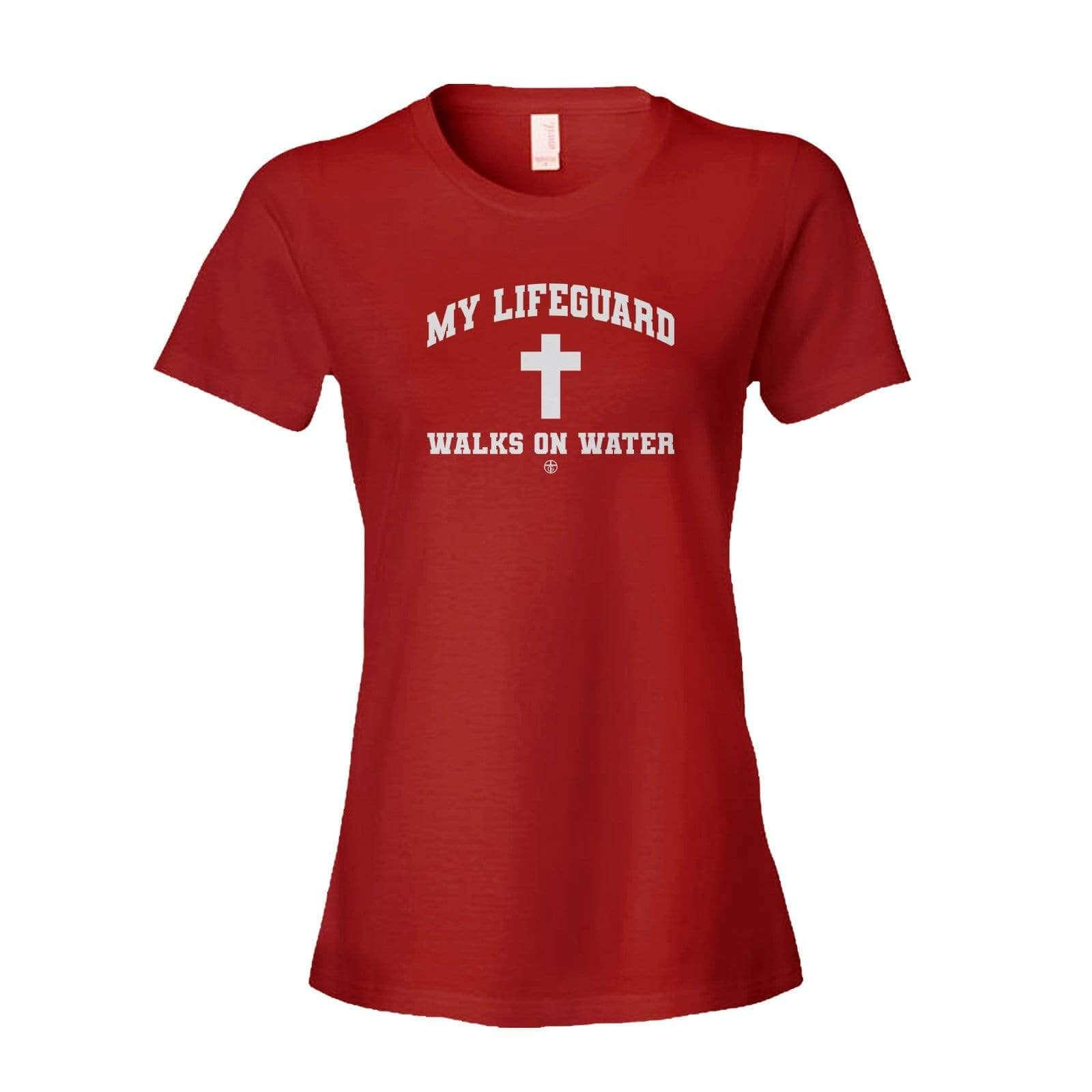 Our True God Apparel Women's Shirt / Red / S My Lifeguard Walks on Water