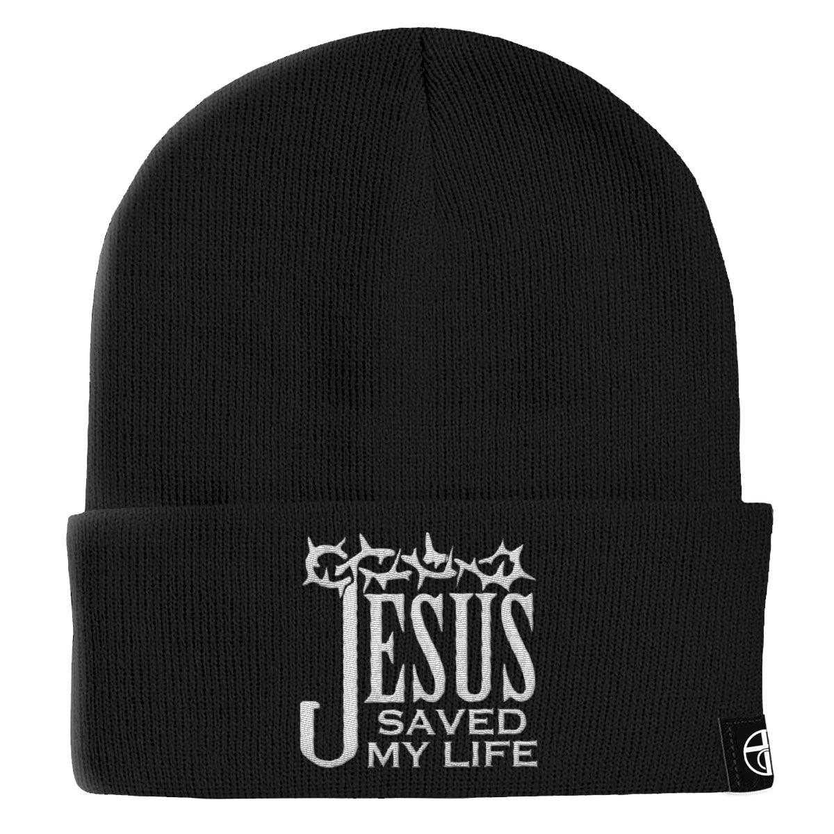 Our True God Hat Cuffed Beanies / Black / One Size Jesus Saved My Life Beanies