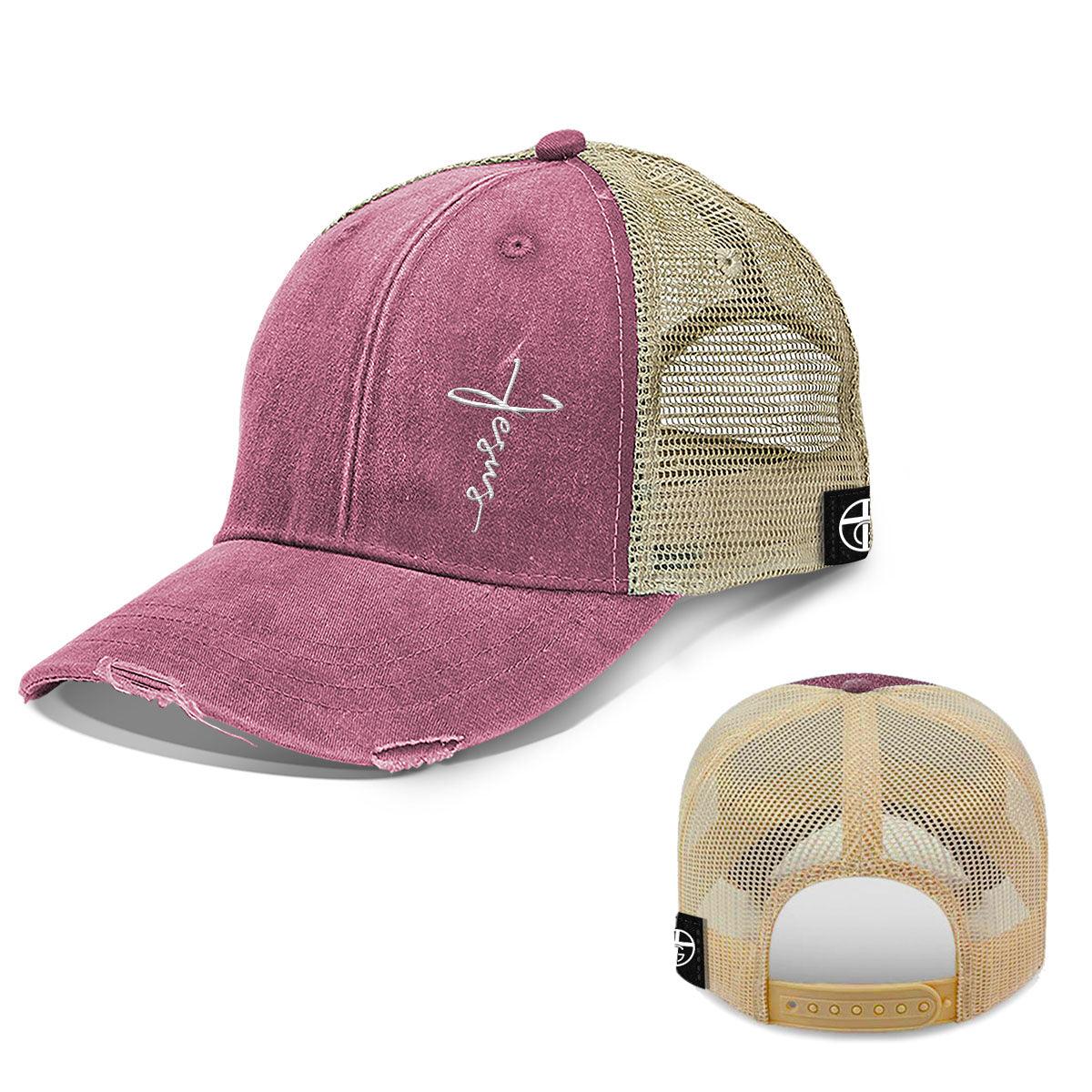 Our True God Hat Jesus Cross Lower Left Trucker Hats