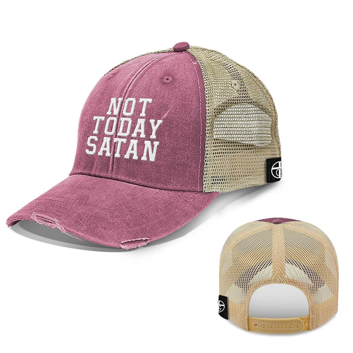 Our True God Hat Not Today Satan Trucker Hats