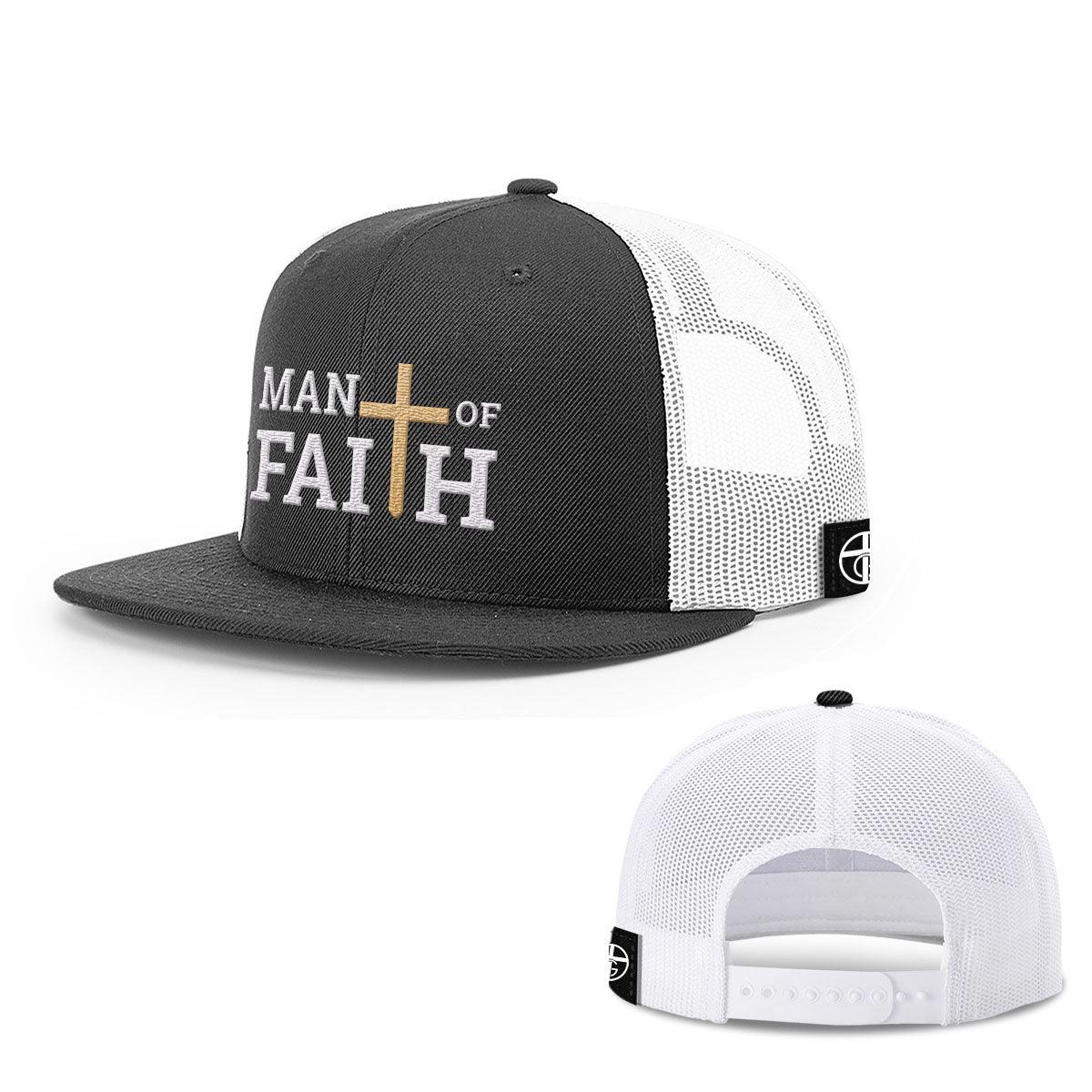 Our True God Hat Snapback Flatbill / Black and White / One Size Man Of Faith Hats