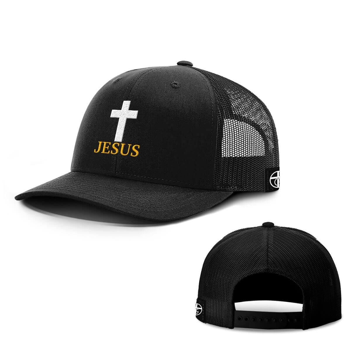 Our True God Hat Snapback / Full Black / One Size Jesus Cross Hats