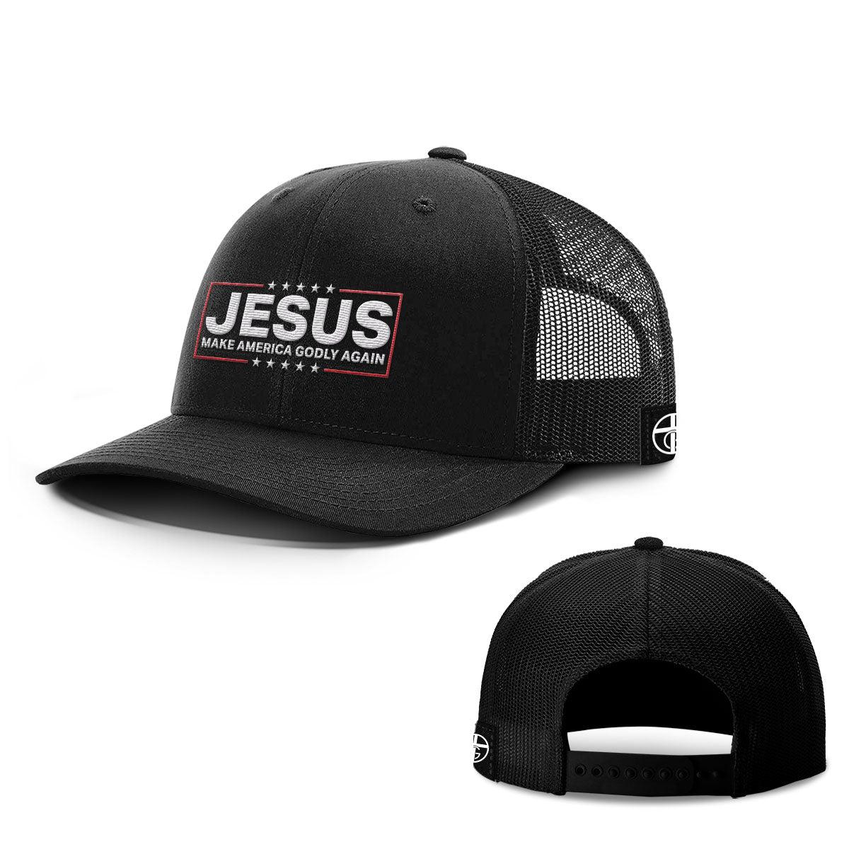 Our True God Hat Snapback / Full Black / One Size Jesus Make America Godly Again Hats