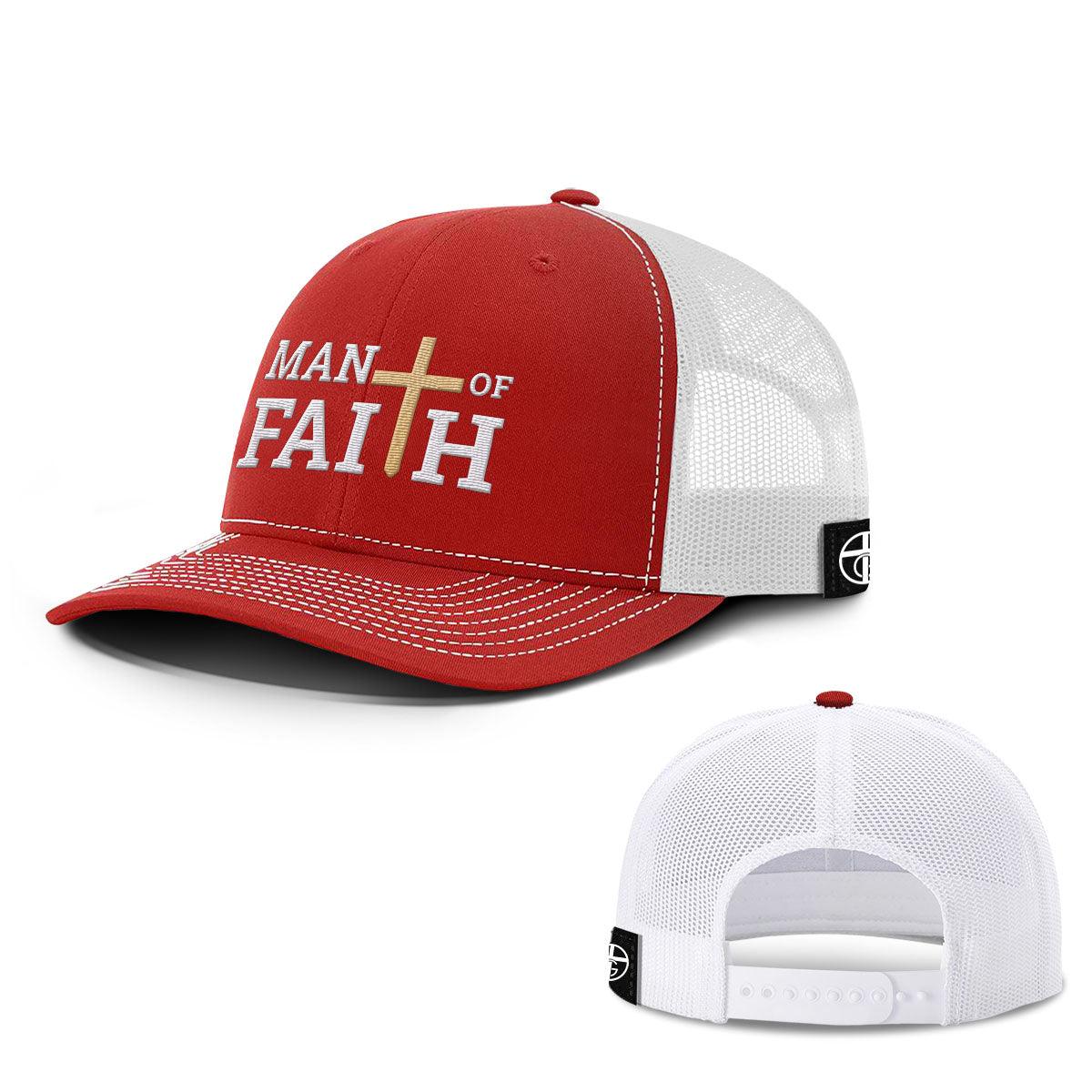 Our True God Hat Snapback / Red And White / One Size Man Of Faith Hats