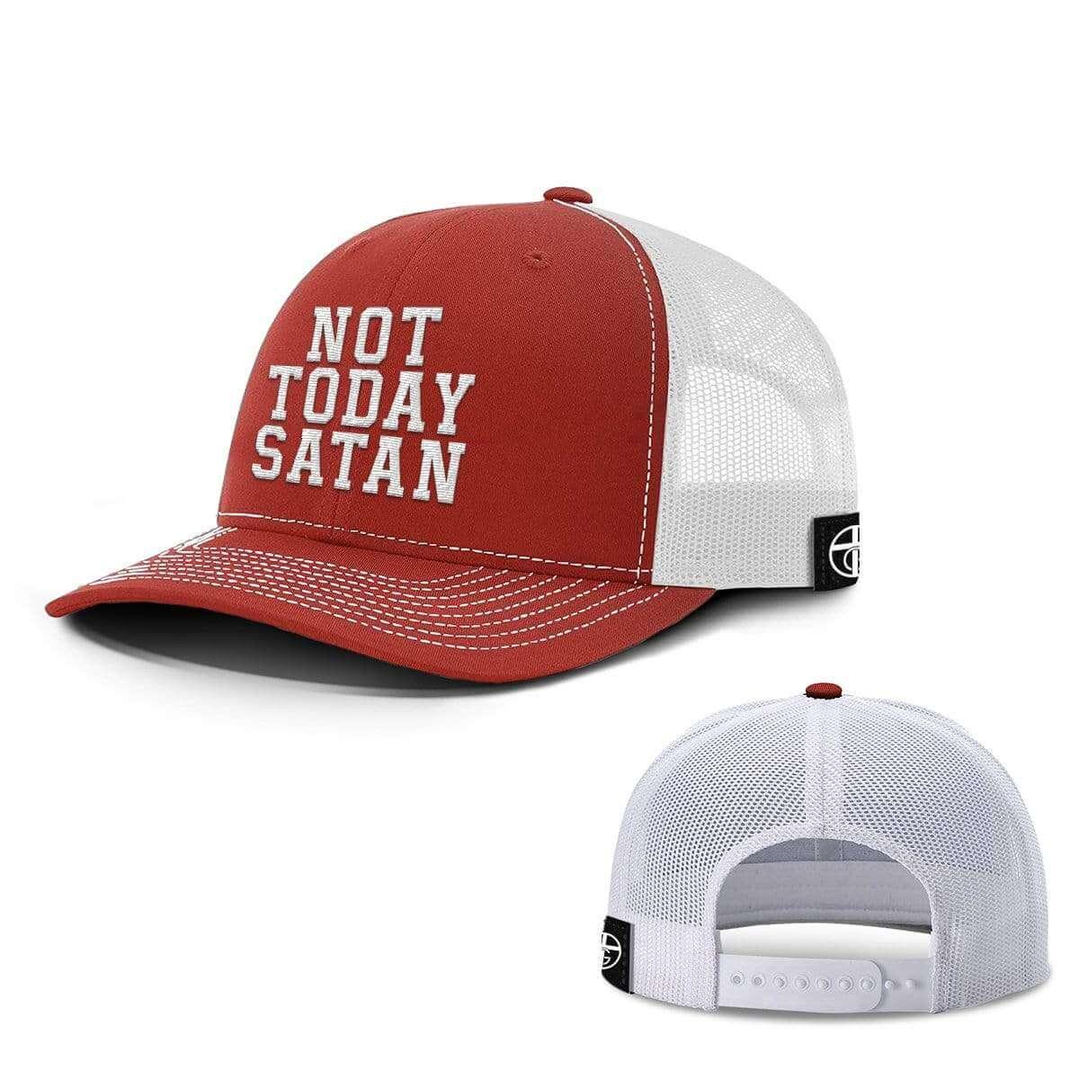 Our True God Hat Snapback / Red And White / One Size Not Today Satan Hats