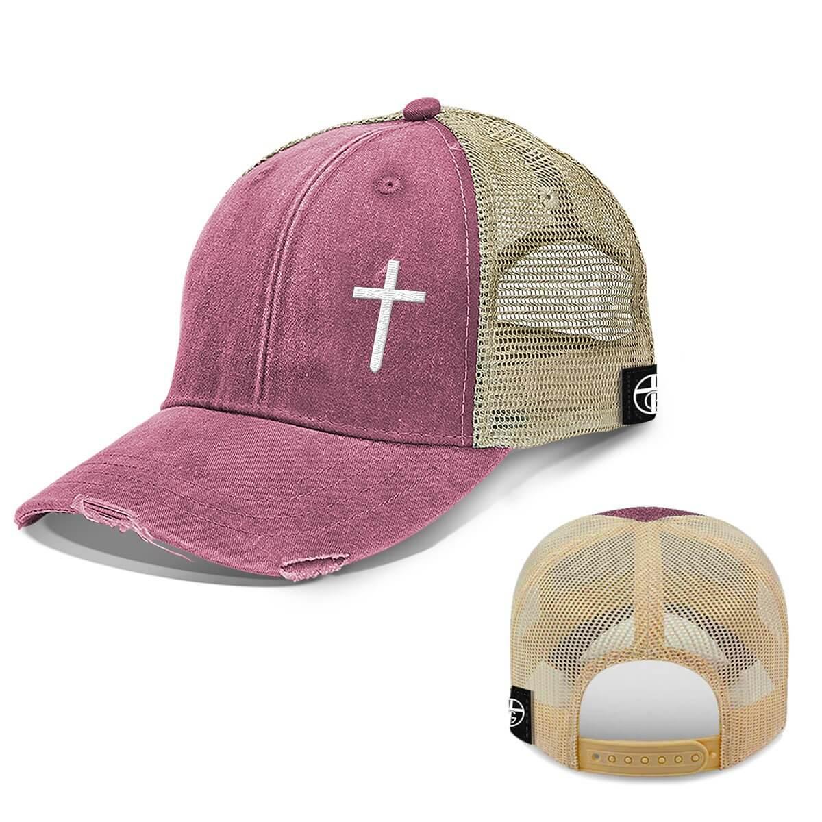 SunFrog Solutions Hat Cross Lower Left Trucker Hats